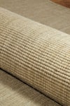 Shop_Kaleen India_Beige 60% Wool And 40% Jute Handwoven Stripe Pattern Mood Solid Round Rug _Online_at_Aza_Fashions