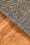 Kaleen India_Brown 85% Wool And 15% Jute Handwoven Chevron Pattern Mood Octagon Rug_Online_at_Aza_Fashions