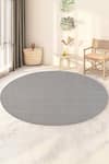 Buy_Kaleen India_Grey 100% Wool Hand Woven Mushroom Round Shaped Rug_at_Aza_Fashions