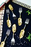Buy_Assemblage_Silver Brass And Stainless Steel Feather Fork Cutlery Of 6_at_Aza_Fashions