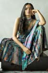 DOH TAK KEH_Multi Color Tencel Modal Base Printed Abstract Jhalla Wallah Lehenga  _Online_at_Aza_Fashions