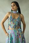 DOH TAK KEH_Multi Color Tencel Modal Base Printed Abstract Jhallah Corset  _Online_at_Aza_Fashions