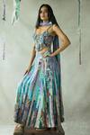 Buy_DOH TAK KEH_Multi Color Tencel Modal Base Printed Jhalla Wallah Lehenga Set  _at_Aza_Fashions