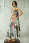 Buy_DOH TAK KEH_Grey Cupro Satin Embroidered Bead Gajre Re Hand Corset Skirt Set _at_Aza_Fashions