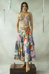 Shop_DOH TAK KEH_Grey Cupro Satin Embroidered Bead Gajre Re Hand Corset Skirt Set _Online_at_Aza_Fashions