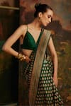 Buy_Ekaya_Green Silk Banarasi Handwoven Saree With Unstitched Blouse Fabric  _at_Aza_Fashions