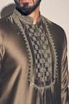 Buy_Kaaj Button x AZA_Green Chanderi Embroidered Mirror Placement Kurta With Pant _Online_at_Aza_Fashions