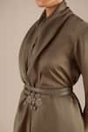 Buy_AMPM_Grey Satin Organza Sofi Cowl Neck Tunic And Skirt Set_Online_at_Aza_Fashions