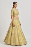 Shop_Vandana Sethi_Gold Organza Gota Patti, Mirrors, Crystals, Embroidery Work Bridal Lehenga Set _Online_at_Aza_Fashions