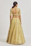 Shop_Vandana Sethi_Gold Organza Gota Patti, Mirrors, Crystals, Embroidery Work Bridal Lehenga Set _at_Aza_Fashions