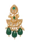 Minaki_Green Pearls, Stones, Diamonds Kundan And Polki Embellished Chandbalis_Online_at_Aza_Fashions