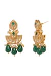 Buy_Minaki_Green Pearls, Stones, Diamonds Kundan And Polki Embellished Chandbalis_Online_at_Aza_Fashions