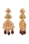 Buy_MINAKI_Multi Color Pearls, Stones Kundan And Embellished Earrings _Online_at_Aza_Fashions