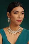 Buy_Minaki_Gold Plated Pearls, Diamonds, Stones And Kundan Embellished Necklace Set _at_Aza_Fashions