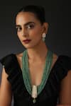 Shop_Swabhimann_Green Diamonds, Stones Uncut Polki Embellished Layered Necklace Set _Online_at_Aza_Fashions