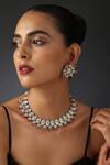 Shop_Swabhimann_Pink Stones, Beads Carved Kundan Embellished Necklace Set _Online_at_Aza_Fashions