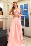 Buy_Anshika Tak Label_Pink Blouse And Palazzo Crepe Embroidered Pearl Sweetheart Set _at_Aza_Fashions