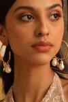 Buy_MNSH_White Baroque Pearls Embellished Hoop Earrings _at_Aza_Fashions