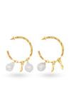 Shop_MNSH_White Baroque Pearls Embellished Hoop Earrings _at_Aza_Fashions