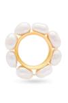 Shop_Mnsh_White Brooches Baroque Pearl Embellished Ring _at_Aza_Fashions