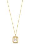 MNSH_Gold Plated Cubic Zirconia Personalised Letter N Pendant Necklace _Online_at_Aza_Fashions