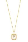 MNSH_Gold Plated Cubic Zirconia Personalised Letter P Pendant Necklace _Online_at_Aza_Fashions