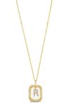 MNSH_Gold Plated Cubic Zirconia Personalised Letter R Pendant Necklace _Online_at_Aza_Fashions