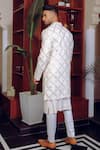 Shop_YAJY by Aditya Jain_Off White Banarasi Embroidery Bloom Garden Jacket Kurta Set _at_Aza_Fashions