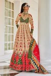 Shop_The Royaleum_Multi Color Nitara Floral Embroidered Anarkali With Dupatta _at_Aza_Fashions