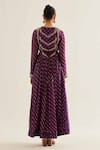 Shop_Shyam Narayan Prasad_Purple Brocade Woven And Embroidered Floral V Neck Panelled Anarkali Set  _at_Aza_Fashions