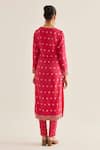 Shop_Shyam Narayan Prasad_Fuchsia Brocade Woven And Embroidered Floral Pattern & Zardozi Work Kurta Set _at_Aza_Fashions