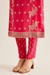 Buy_Shyam Narayan Prasad_Fuchsia Brocade Woven And Embroidered Floral Pattern & Zardozi Work Kurta Set 