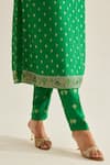 Shyam Narayan Prasad_Emerald Green Brocade Woven And Embroidered Floral Pattern & Botanical Kurta Set _at_Aza_Fashions