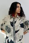 Shop_Silai Studio_Black Cotton Collared Printed Button Down Tunic _Online_at_Aza_Fashions