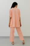 Shop_Silai Studio_Pink Cotton Sequins Collared Embroidered Shirt And Pant Set_at_Aza_Fashions