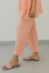 Silai Studio_Pink Cotton Sequins Collared Embroidered Shirt And Pant Set_Online_at_Aza_Fashions