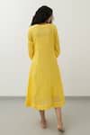 Shop_Silai Studio_Yellow Cotton Crush Embroidered Floral Round Tunic With Slip  _at_Aza_Fashions