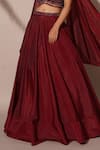 Buy_Chaashni By Maansi And Ketan_Maroon Organza Beads Sweetheart Neck Waistband Embroidered Lehenga Set _Online_at_Aza_Fashions
