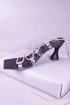 Sana K Luxurious Footwear_Black Embellished Rhinestone Strap Heels _at_Aza_Fashions