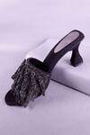 Buy_Sana K luxurious Footwear_Black Rhinestones Embellished Mesh Strap Heels _Online_at_Aza_Fashions