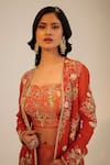 Sheela Suthar_Orange Tissue, Georgette, Organza, Crepe Sequins, Jacket And Gharara Set _at_Aza_Fashions