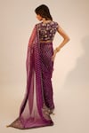 Shop_Sheela Suthar_Purple Silk, Organza Embroidery Scoop Neck Hand Saree With Blouse _at_Aza_Fashions