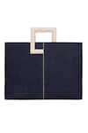 Shop_ADISEE_Blue Woven River Denim Structured Tote Bag_at_Aza_Fashions