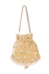 Buy_Fuchsia by aashaka mehta_Gold Sequins, Beads, Zari Maharani Embroidered Potli Bag _Online_at_Aza_Fashions