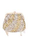 Buy_Fuchsia by aashaka mehta_Gold Sequins, Beads, Crystals Glamour Embroidered Potli Bag _Online_at_Aza_Fashions