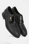 Shop_Lafattio_Black Textured Leather Shoes  _Online_at_Aza_Fashions