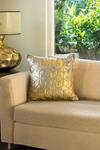 Buy_Elm & Oak_Gold Front Cotton Velvet Printed Foil Cushion Cover_at_Aza_Fashions
