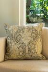 Buy_Elm & Oak_Cream Front Cotton Velvet Printed Amber Foil Cushion Cover_at_Aza_Fashions