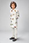 Buy_Bal Bachche By Rohit Bal_Ivory Chanderi Printed Bird Kurta Set_at_Aza_Fashions