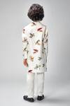 Shop_Bal Bachche By Rohit Bal_Ivory Chanderi Printed Bird Kurta Set  _at_Aza_Fashions